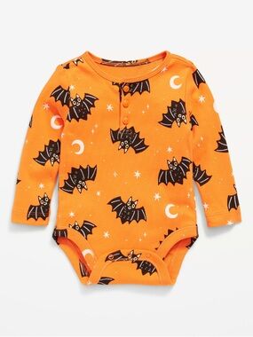 Old Navy Orange Bat-Print Long-Sleeve Onesie for Baby